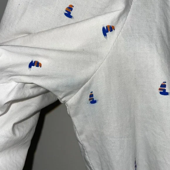 Vivienne Hu Cotton Button Shirt Dress Boat Print with Tie Size M - Picture 13 of 16